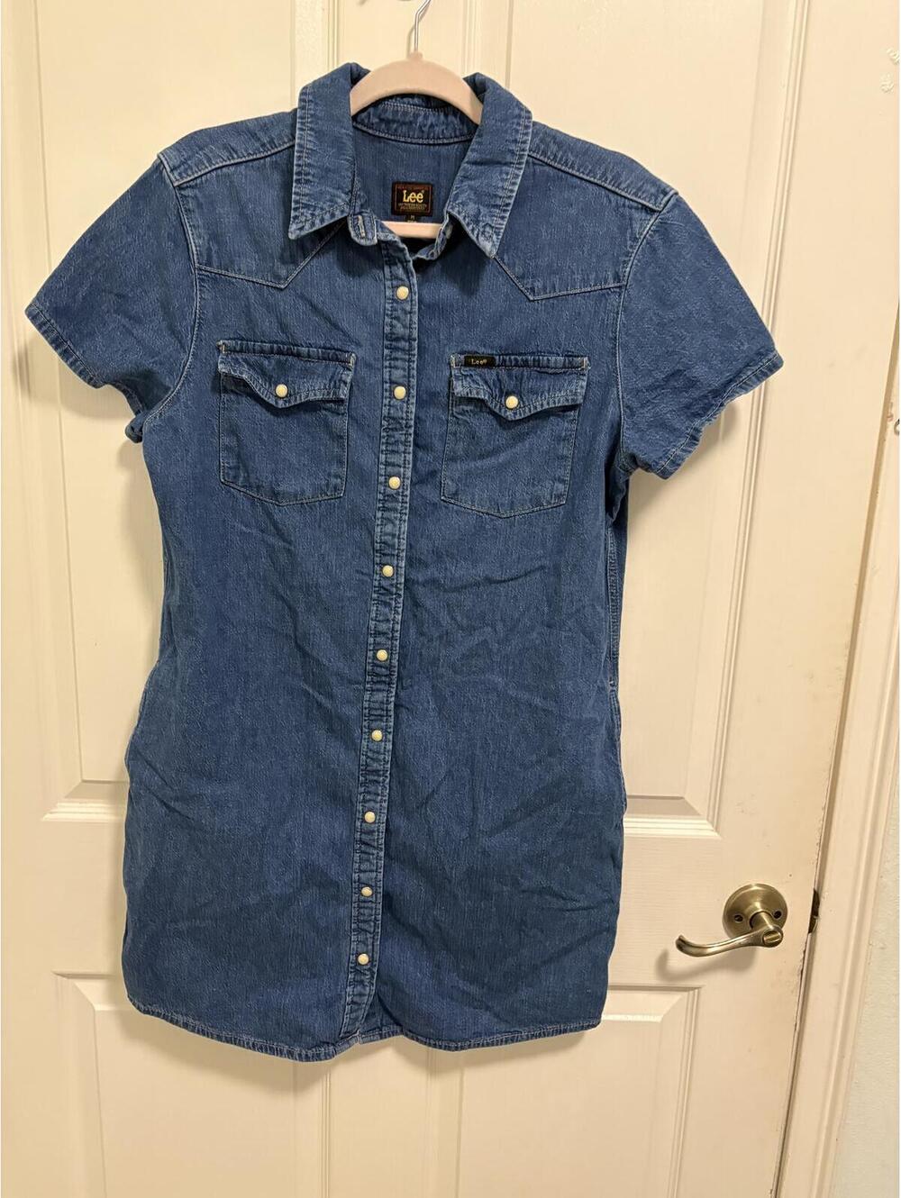 Lee Denim Shirt Dress Medium Blue Size M
